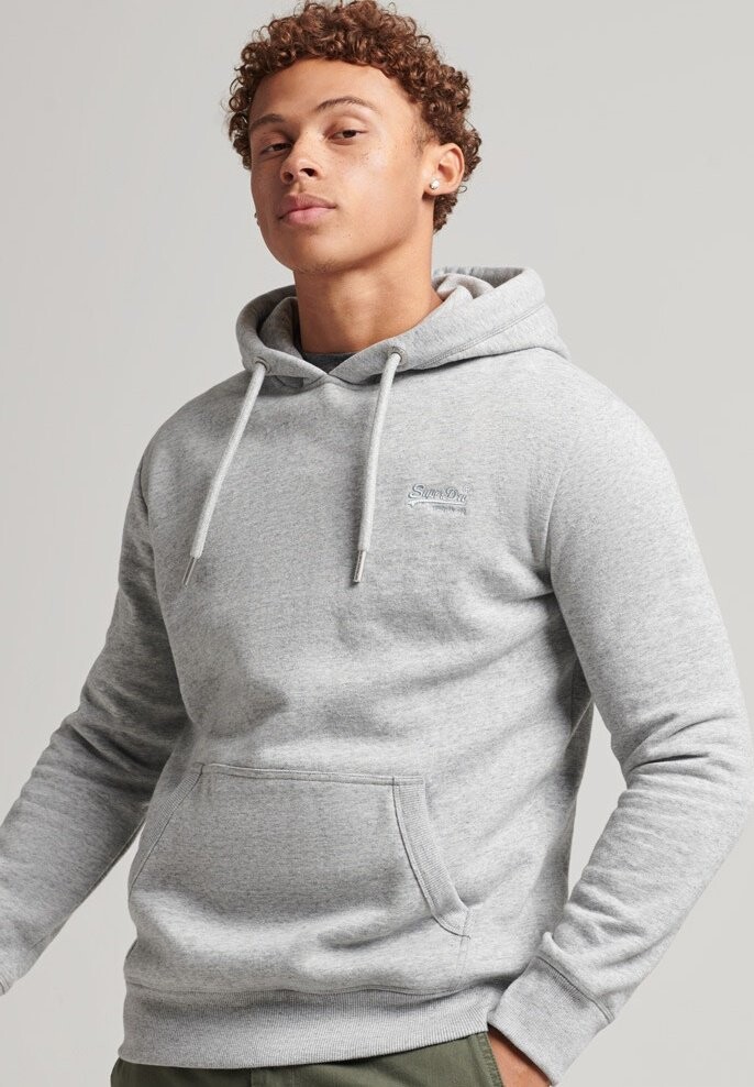 

Худи Superdry Logo Embroidered, спортивно-серый меланж