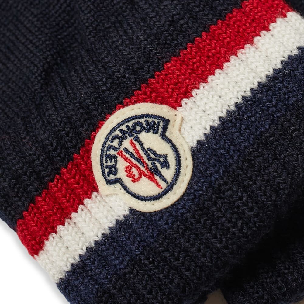 

Перчатки Moncler с трехцветным логотипом