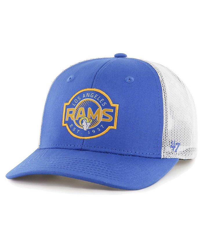 Юношеская королевская белая регулируемая кепка дальнобойщика Los Angeles Rams Scramble для мальчиков и девочек '47 Brand, синий