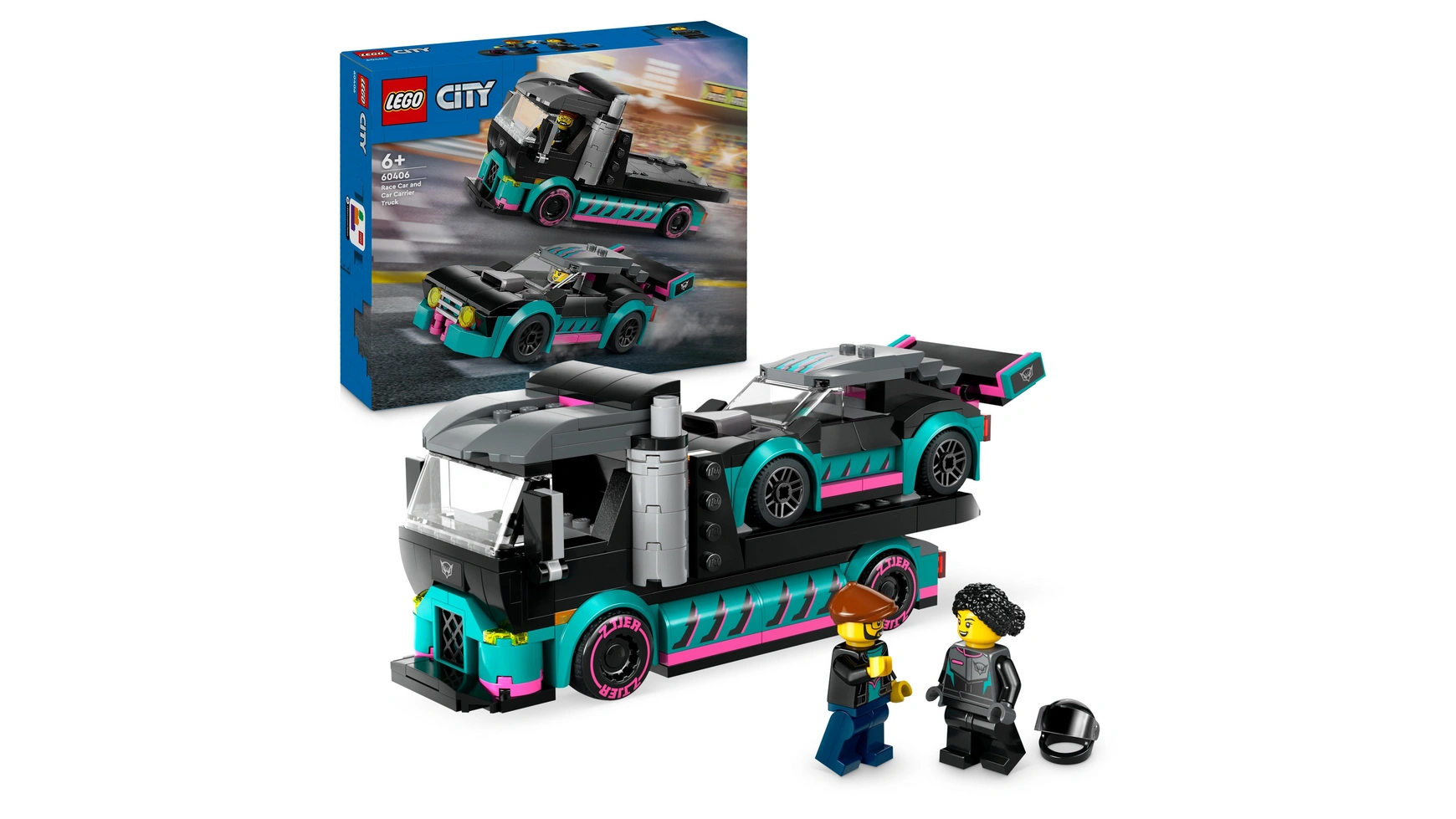 Lego City Автовоз с гоночным автомобилем конструкторский набор decool city 175 элементов jm12293 1103