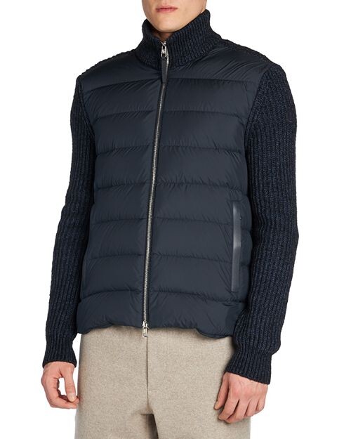 

Куртка смешанного цвета на молнии спереди Moncler, цвет Blue