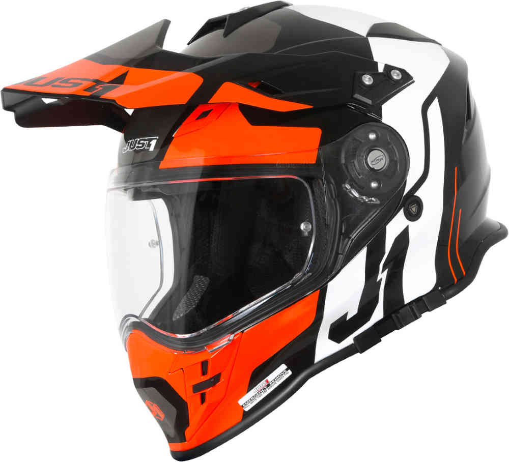 J34 Pro Tour Шлем для мотокросса Just1, черный/оранжевый