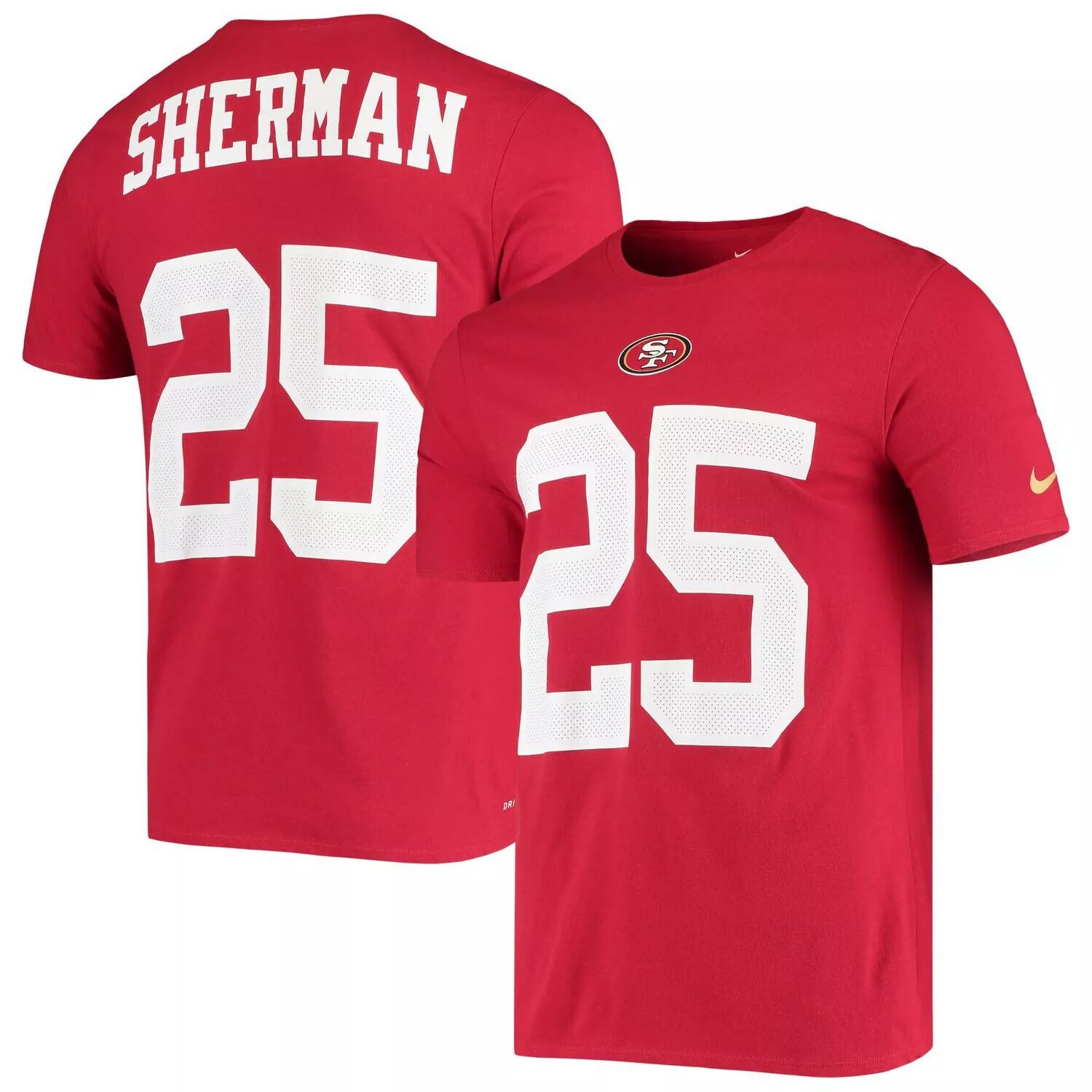 

Мужская футболка Nike Richard Sherman Scarlet San Francisco 49ers с именем и номером Performance