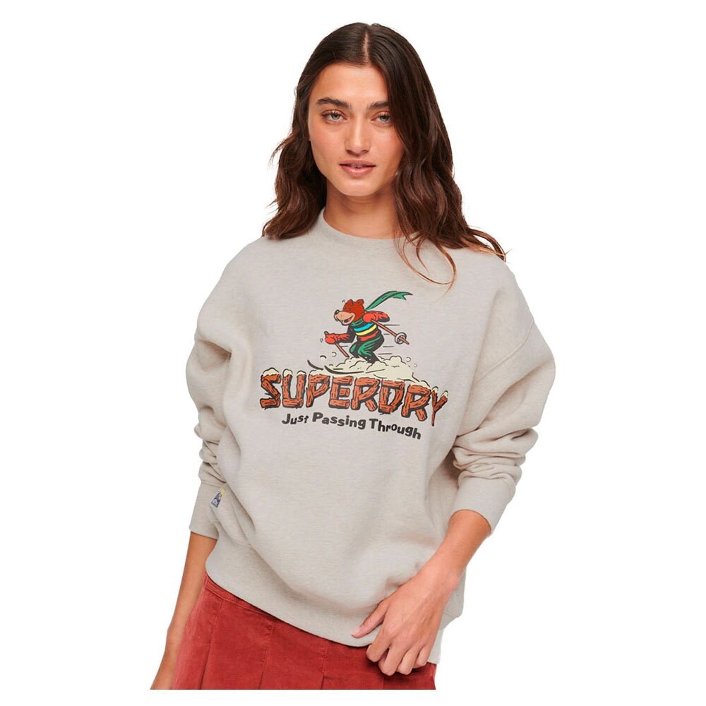 

Толстовка Superdry Travel Postcard Graphic, бежевый