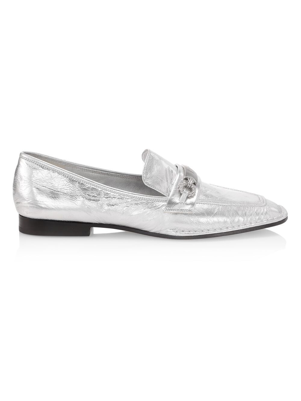 

Металлизированные кожаные лоферы Perrine Tory Burch, серебряный