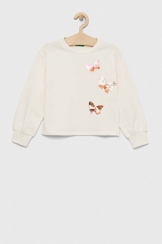 

Детская хлопковая толстовка United Colors of Benetton, бежевый
