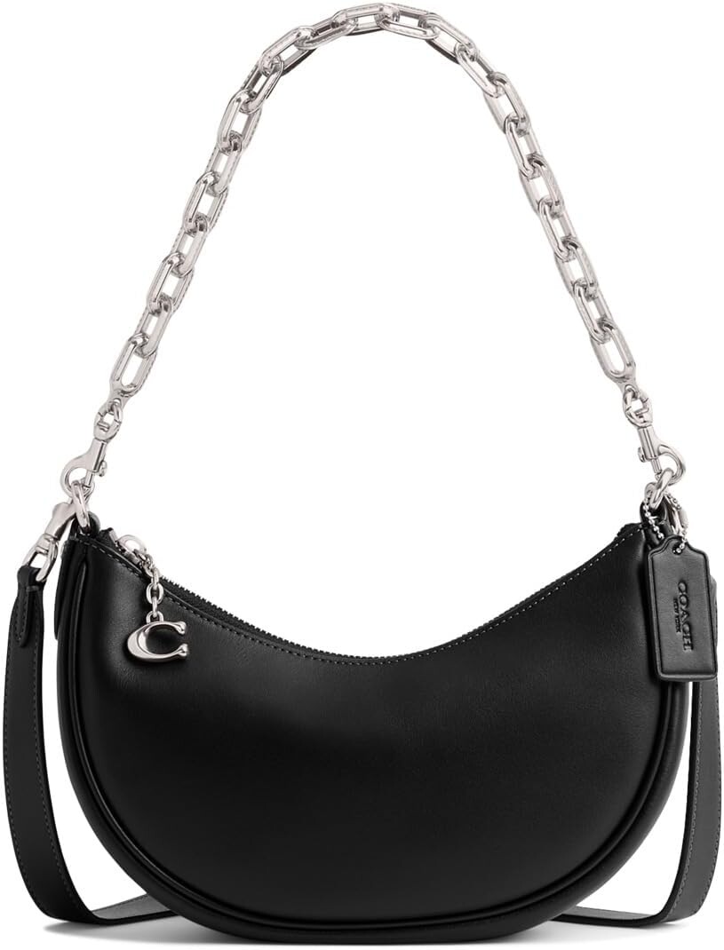 

Сумка Mira из дубленой кожи на цепочке COACH, черный