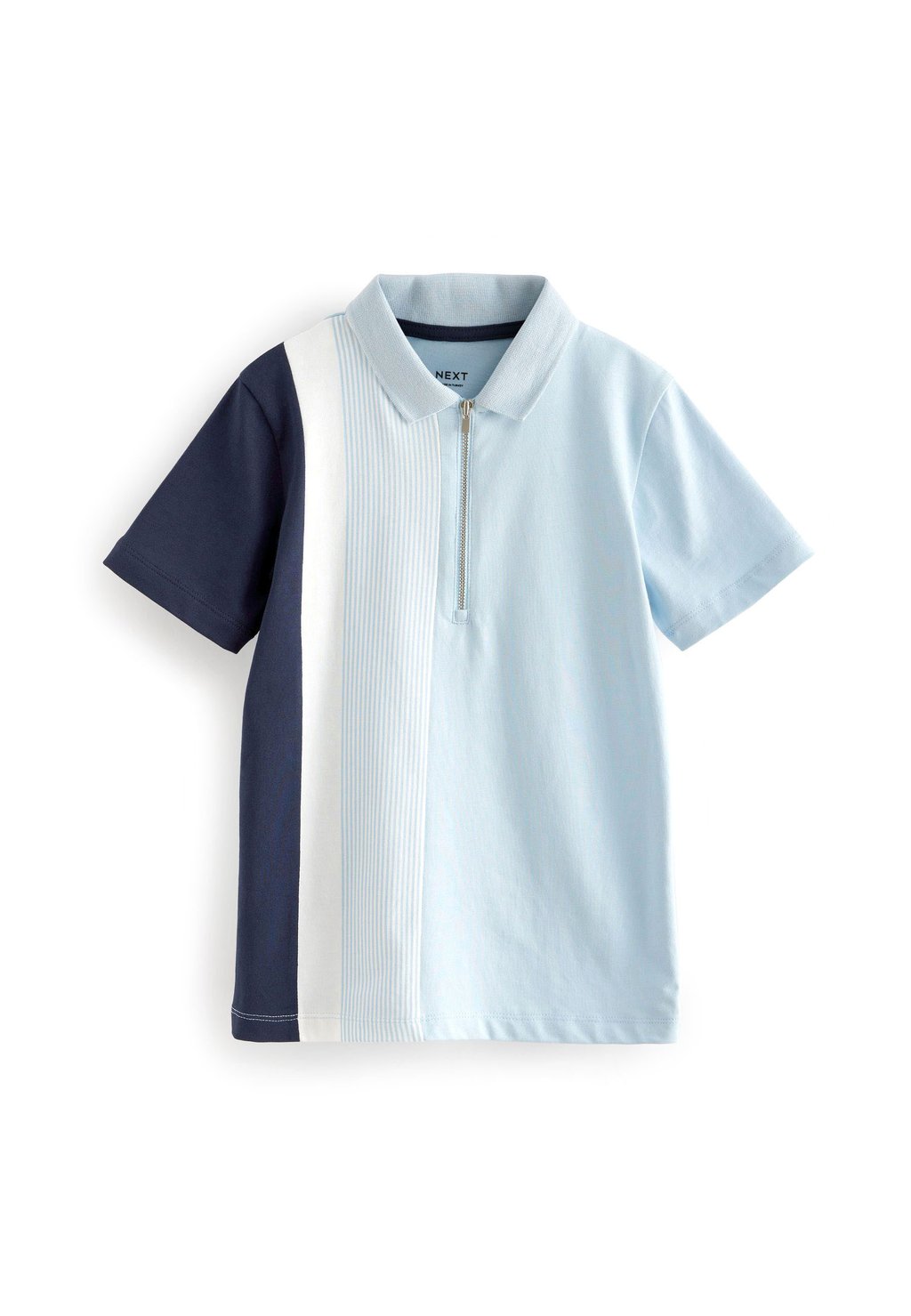 Рубашка-поло SHORT SLEEVE 3-16YRS Next, цвет light blue navy vertical panel