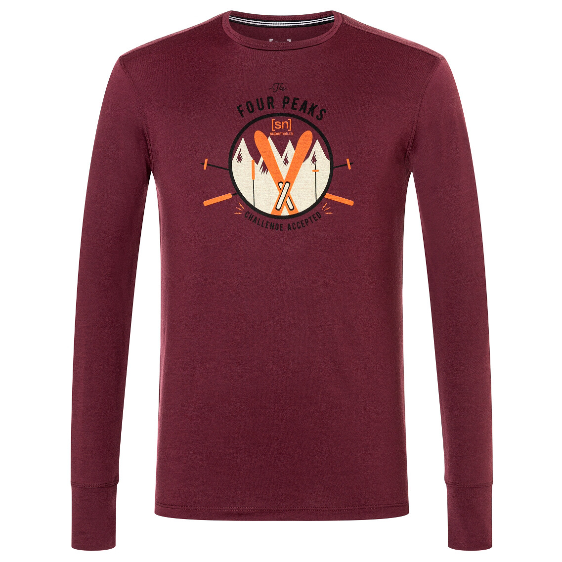 

Лонгслив Super Natural Four Peaks L/S, цвет Wine Tasting/Various