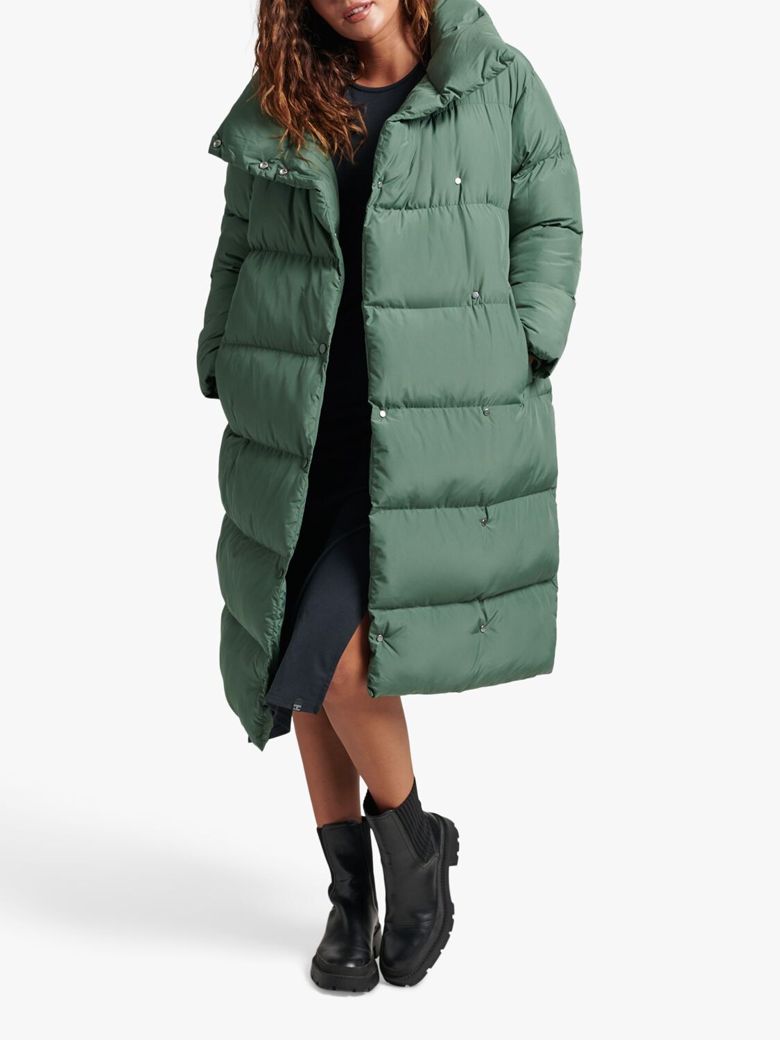 

Удлиненный пуховик Superdry, цвет Military Duck