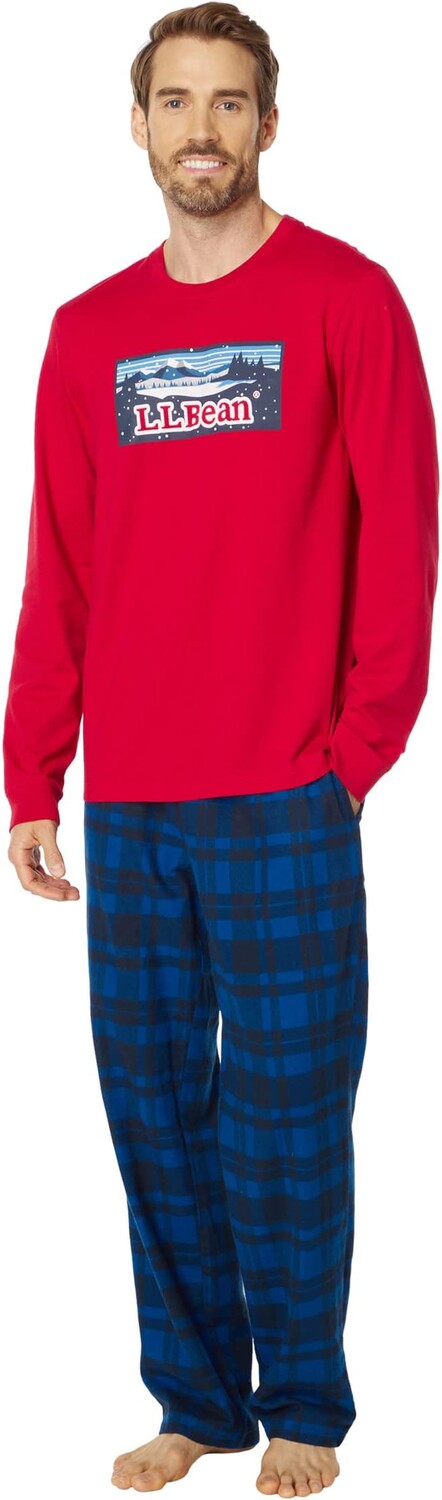 

Лагерный пижамный комплект, стандартный L.L.Bean, цвет Nautical Red