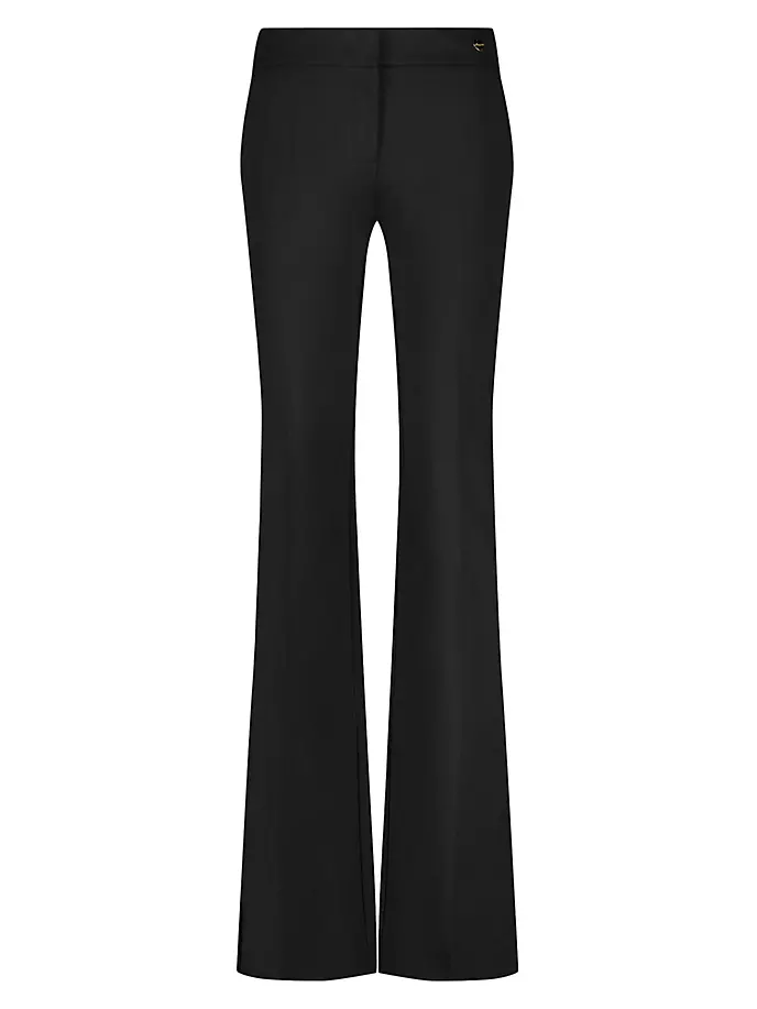 Расклешенные брюки из эластичного джерси Callas Milano, черный