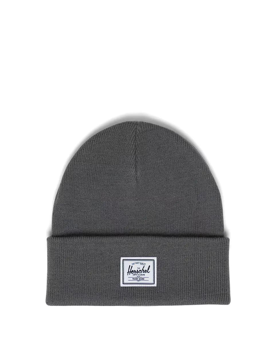 

Вязаная шапка унисекс в рубчик серого цвета Herschel, серый