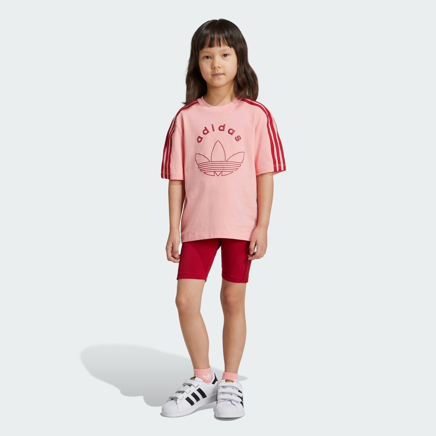 

Комплект велосипедных шорт с графикой для детей Adidas, цвет Semi Pink Spark/Team Victory Red