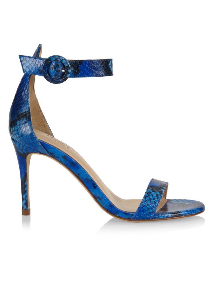 Твидовые сандалии Giselle ll с ремешками на щиколотке L'Agence, цвет Blue Snake
