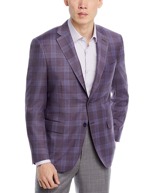 

Спортивное пальто стандартного кроя в клетку Siena Canali, цвет Purple