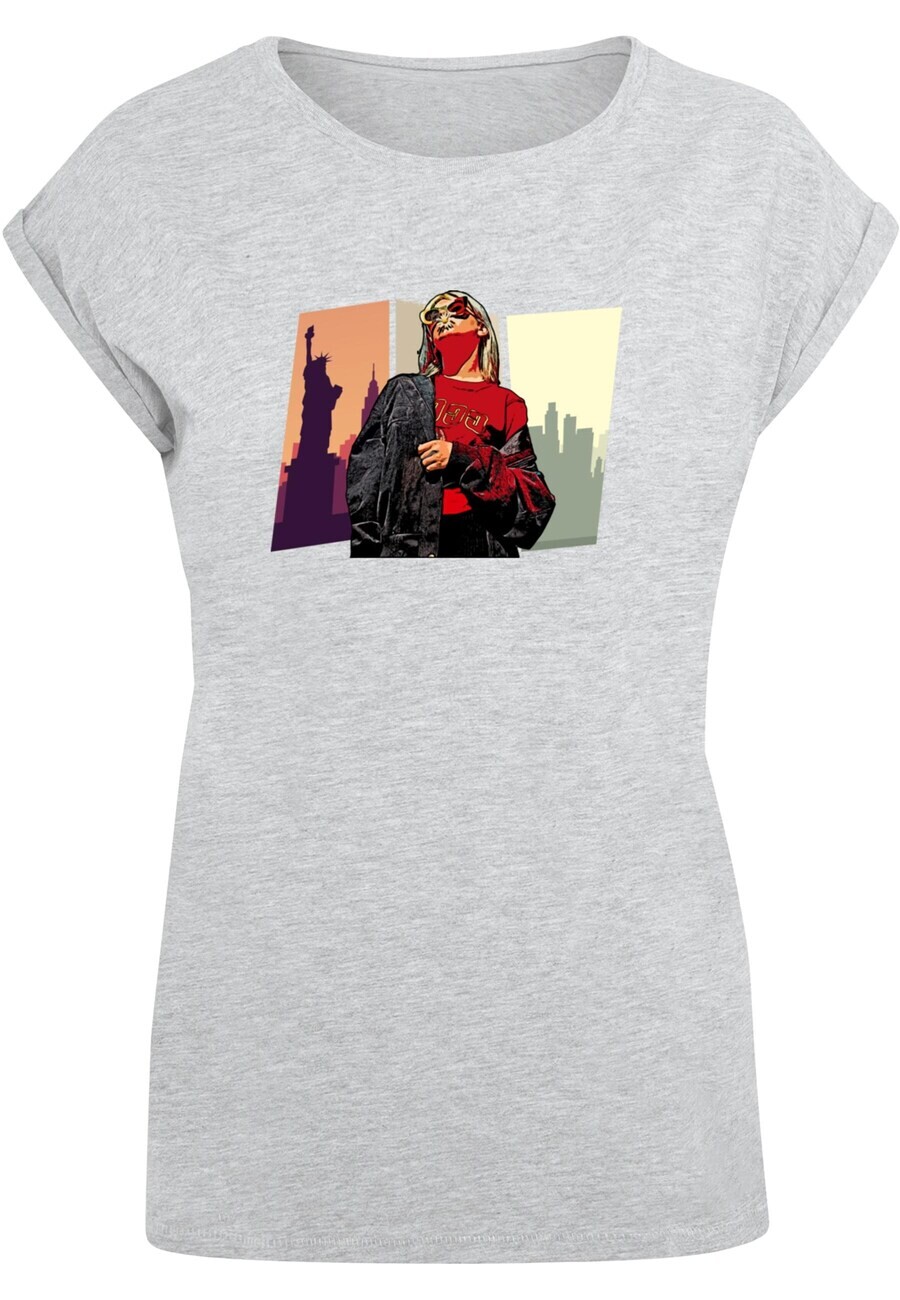 

Футболка Merchcode GRAND RED GIRL, пятнистый серый