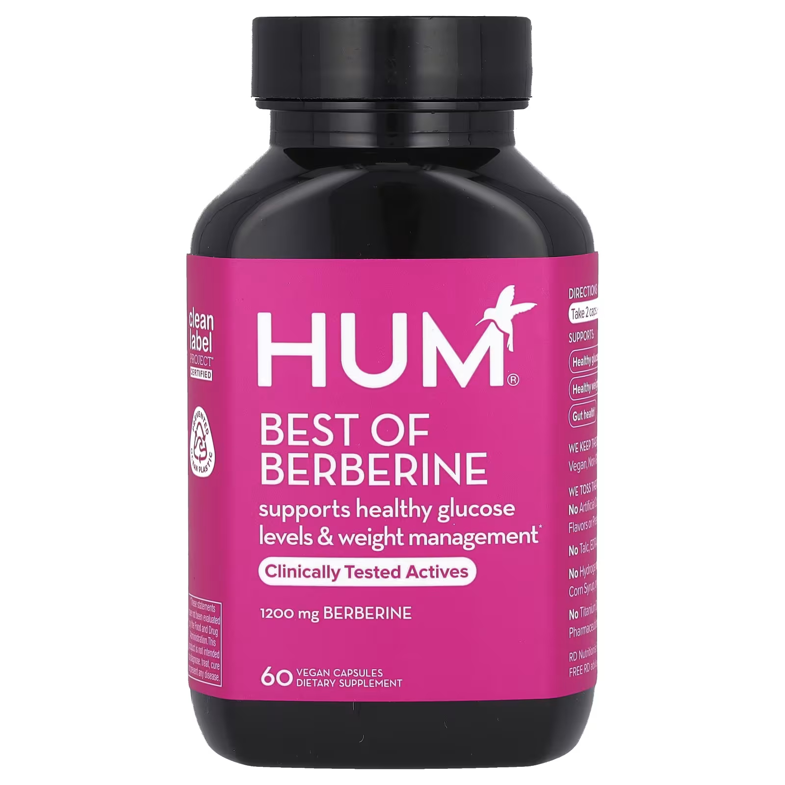 HUM Nutrition Best of Berberine 1200 мг, 60 веганских капсул (600 мг на капсулу)