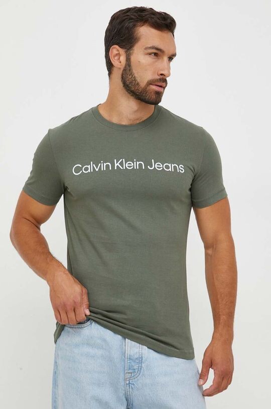 

Хлопковая футболка Calvin Klein Jeans, зеленый