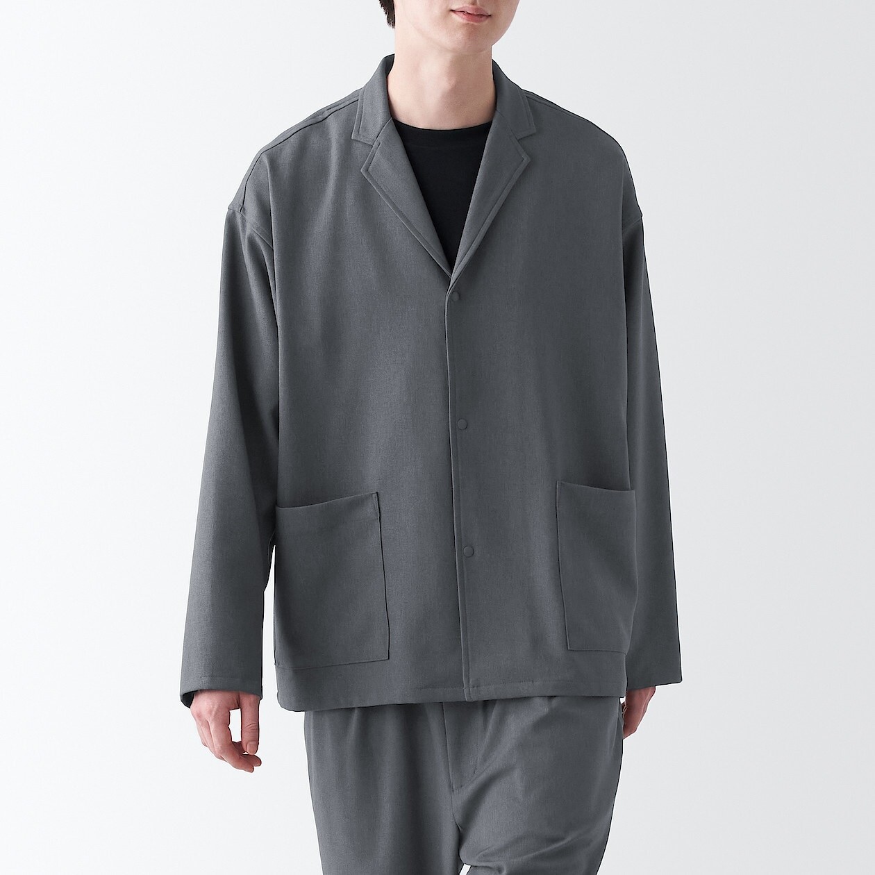 

Легкая в уходе куртка-рубашка MUJI, серый