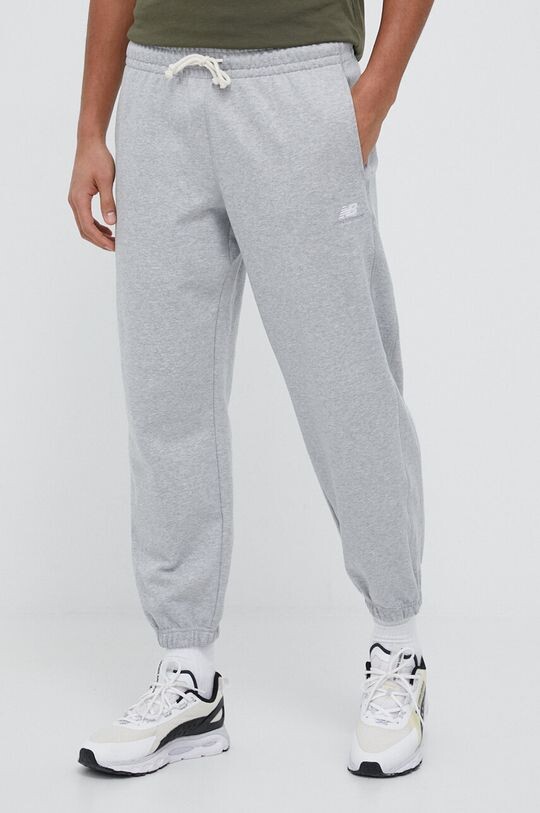 

Хлопковые спортивные брюки New Balance, серый