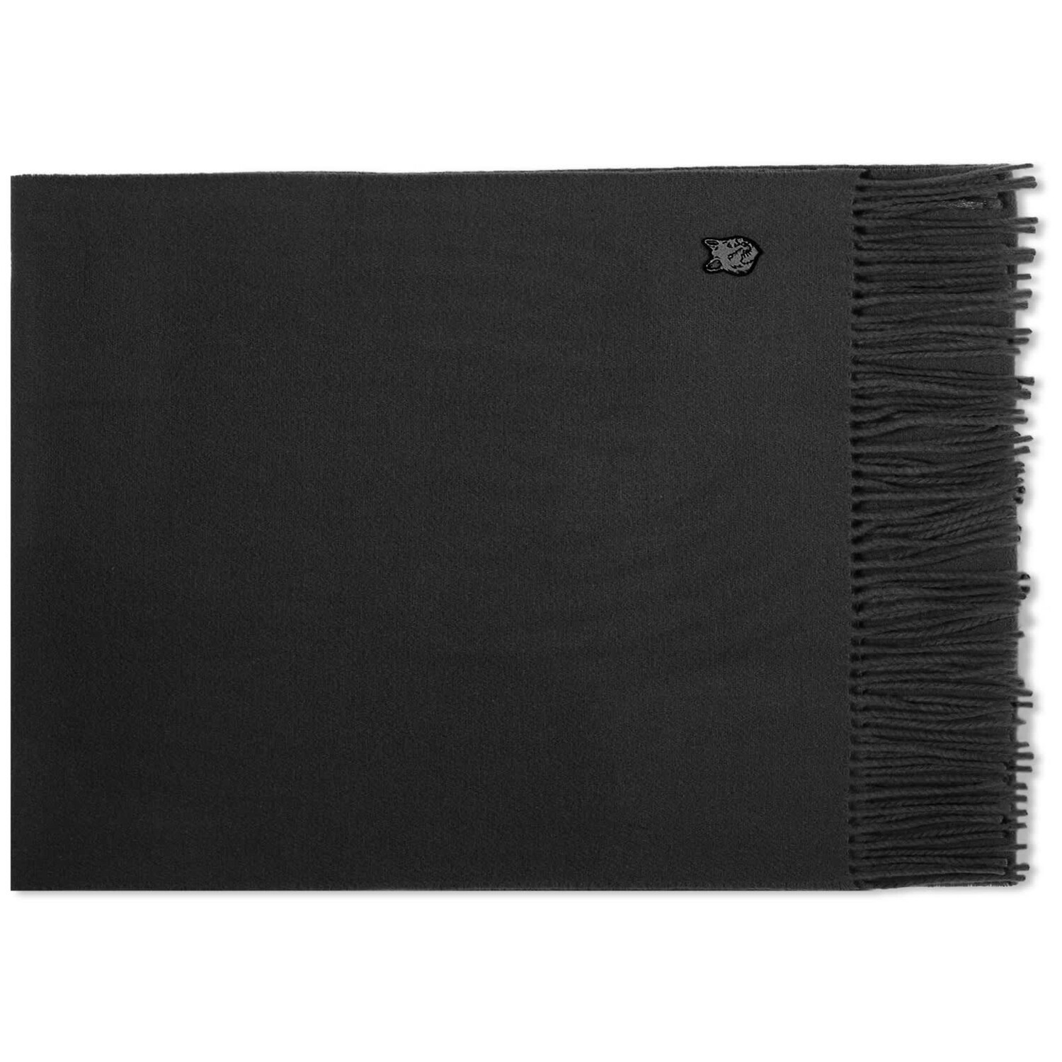 

Шарф Maison Kitsune Fox Head Patch Wool, цвет Black & Charcoal