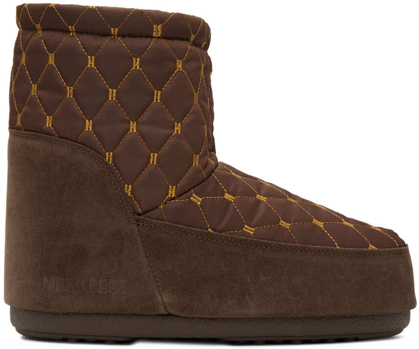 

Коричневые стеганые ботинки Icon Low Nolace Moon Boot