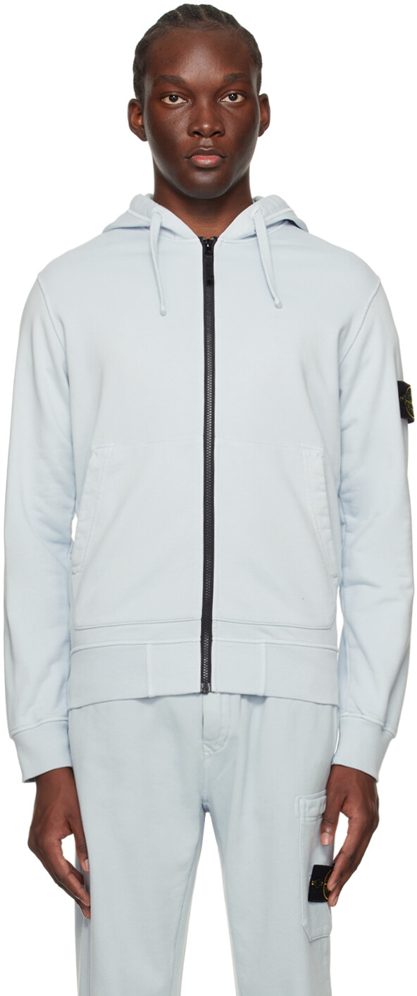 

Толстовка с синей нашивкой Stone Island, цвет Sky blue