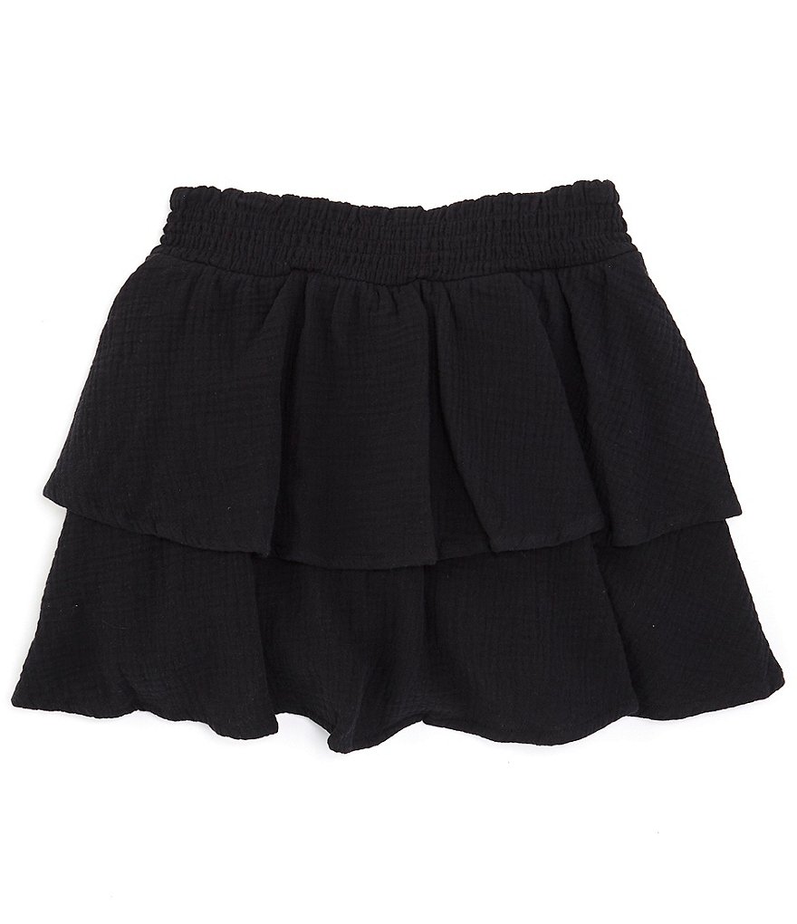 Однотонная многоуровневая юбка Xtraordinary для больших девочек 7–16 лет, черный