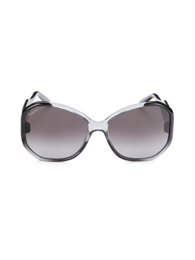 

Солнцезащитные очки-бабочки 61MM Ferragamo, серый