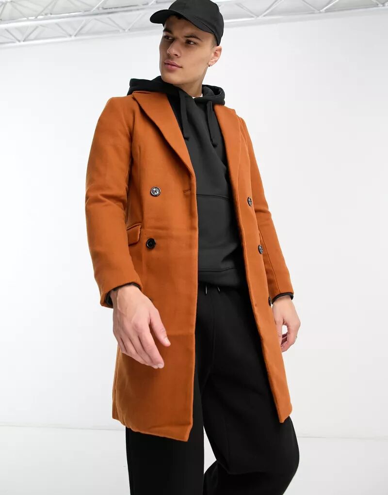 Оранжевое шерстяное пальто Bolongaro Trevor