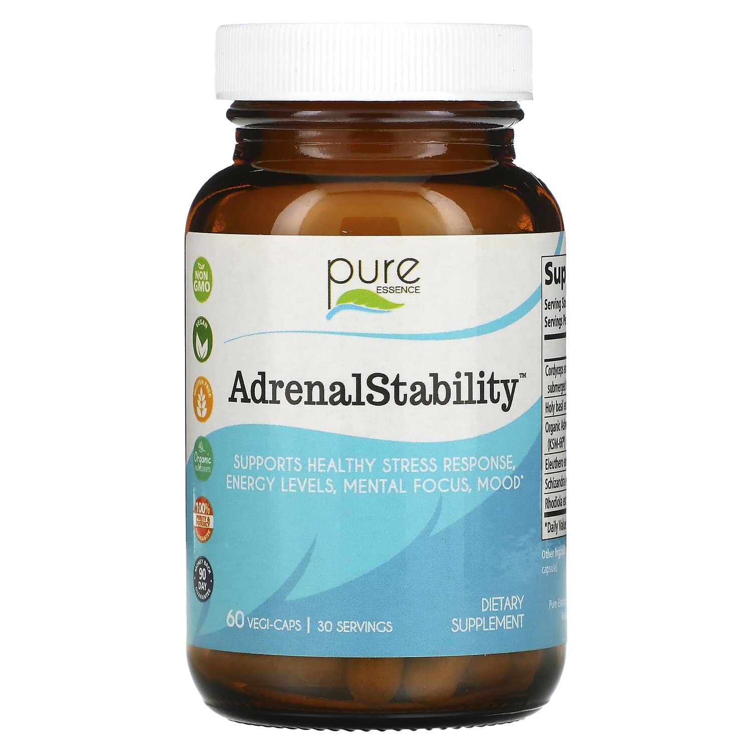 

AdrenalStability , 60 растительных капсул, Pure Essence