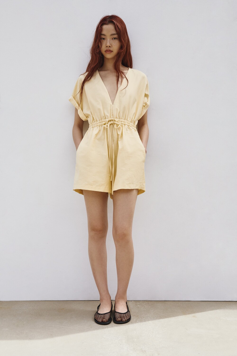 

Короткий комбинезон с бантом Zara, солома