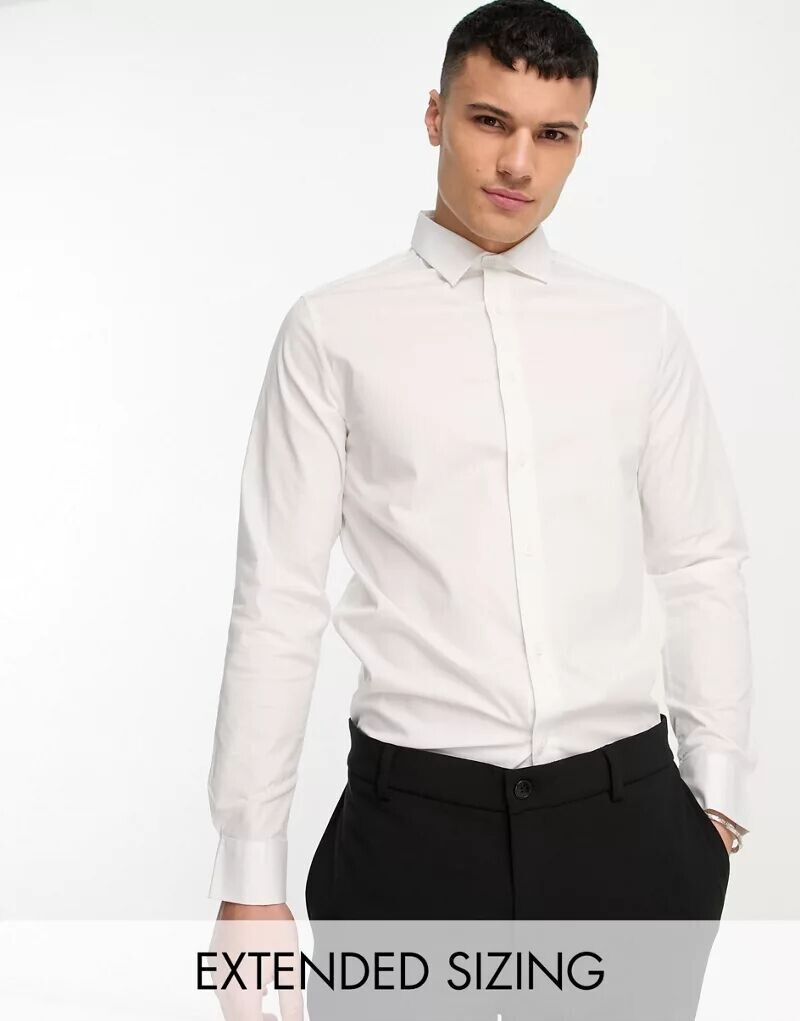 Белая рубашка из легкого поплина прямого кроя ASOS