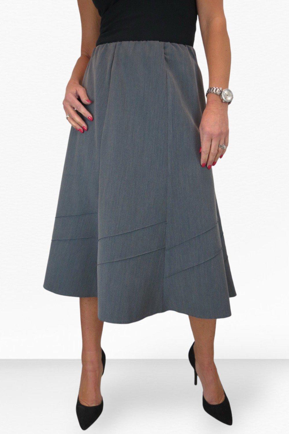 цена Расклешенная юбка с эластичной талией Paulo Due, серый