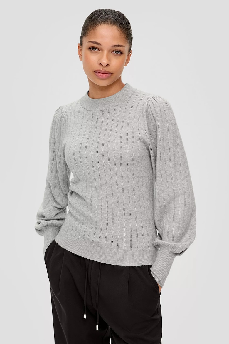 Ажурный свитер Q/S By S Oliver, серый блуза q s by s oliver размер 40 l фиолетовый