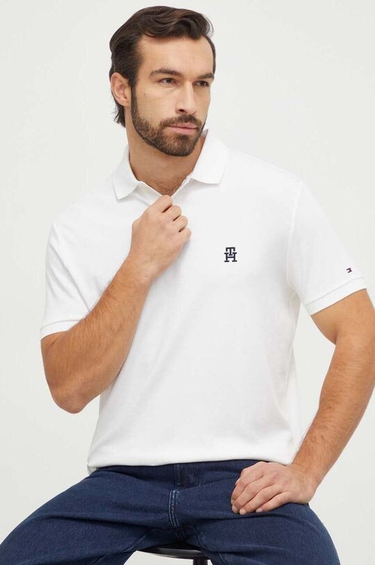 

Хлопковая рубашка-поло Tommy Hilfiger, бежевый
