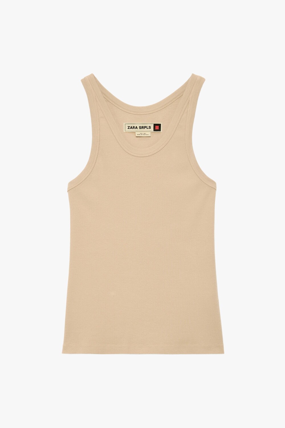 

Топ без рукавов из смесового хлопка ZARA, бежевый/розовый