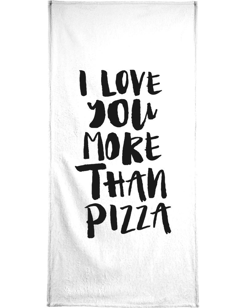 Полотенце для ванной Juniqe I Love You More Than Pizza, цвет Schwarz & Weiß printio футболка классическая i love you more than pizza