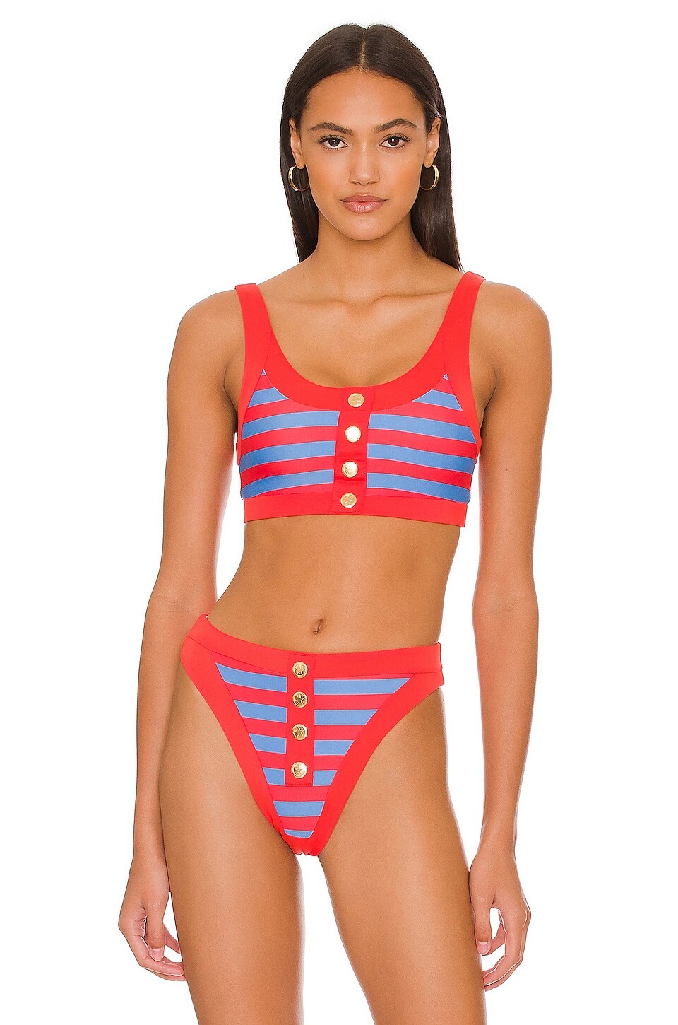 

Топ BEACH RIOT Isle, цвет Red Hot Colorblock