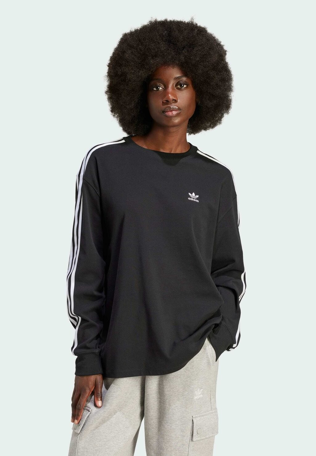 

Футболка с длинным рукавом 3-Stripes adidas Originals, черный