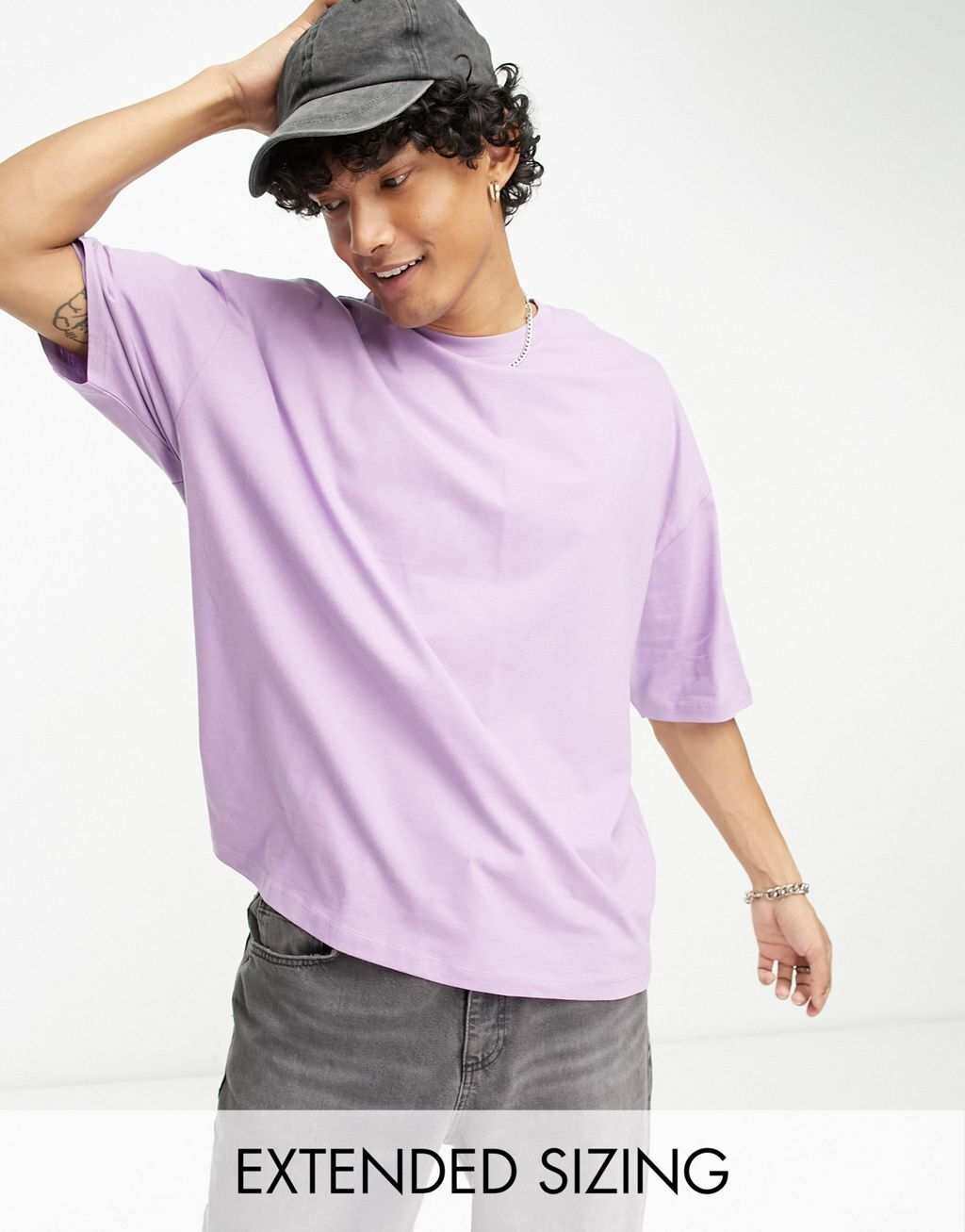 

Фиолетовая оверсайз-футболка ASOS DESIGN