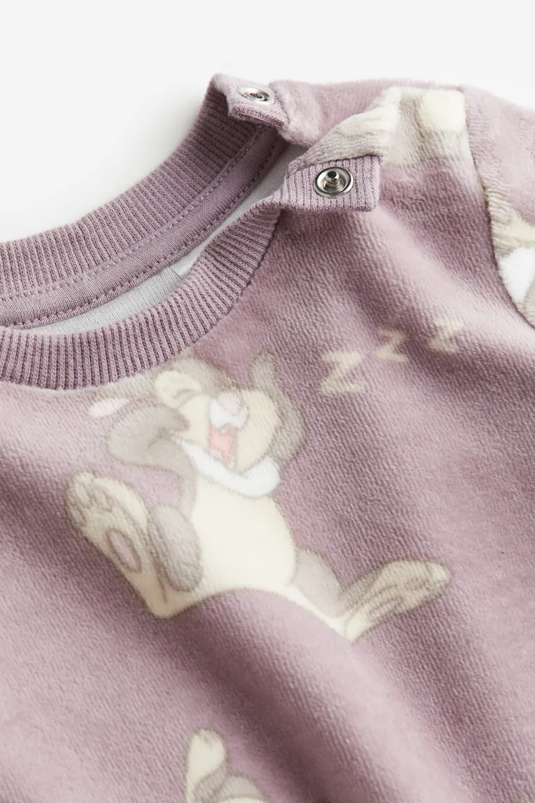 

Плюшевая пижама с рисунком H&M, фиолетовый