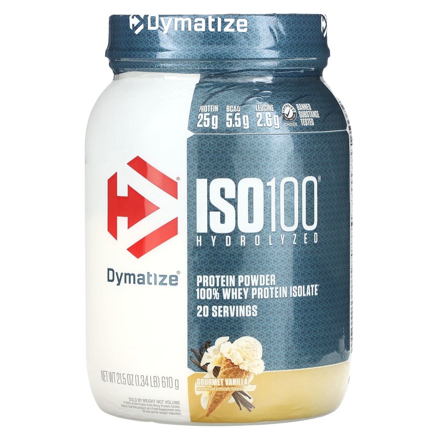 

ISO 100, гидролизованный, 100% изолят сывороточного протеина, вкус ванили, 610 г (1,34 фунта), Dymatize