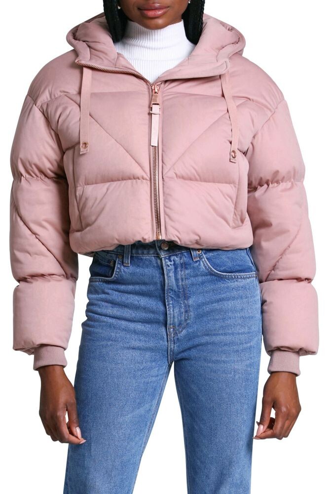 

Укороченная куртка-пуховик свободного кроя с капюшоном Thermal Puff Avec Les Filles, розовый
