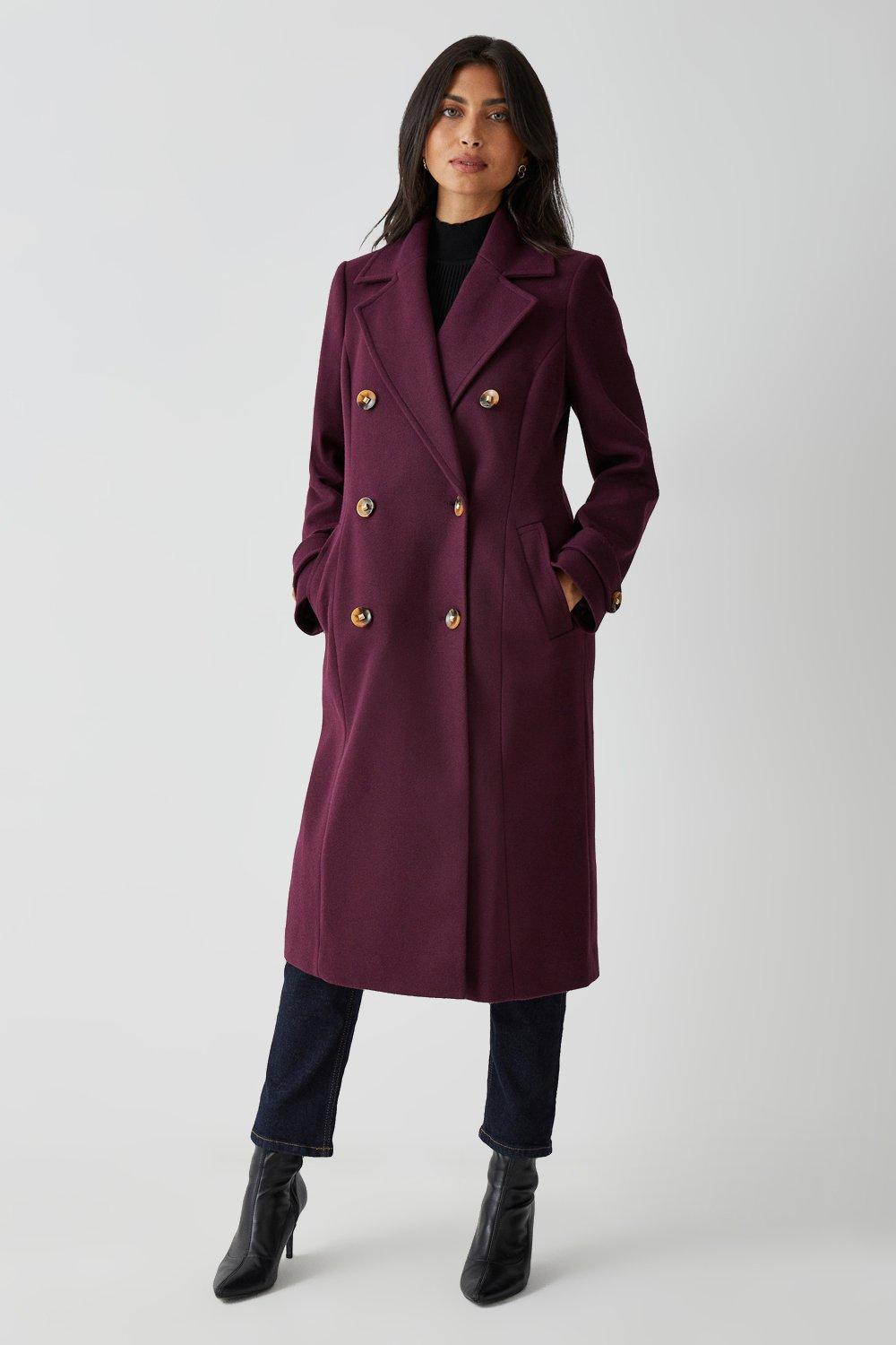 Двубортное пальто с воротником в стиле милитари Wallis, красный пальто loft пальто в стиле куртки