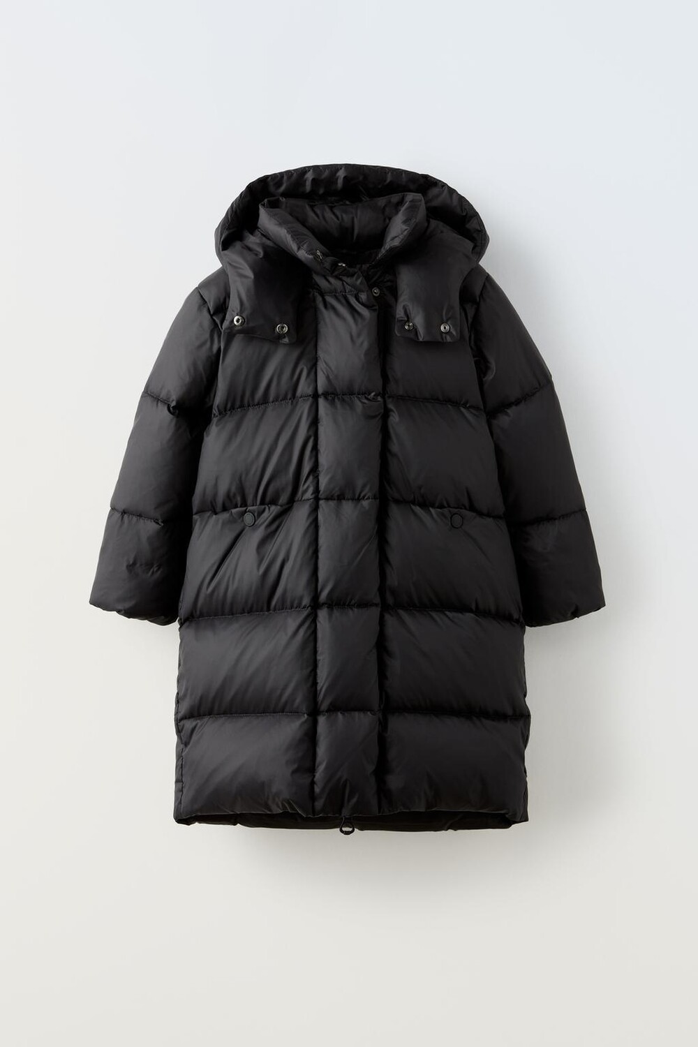 

Удлинная куртка из пуха и перо ZARA, черный