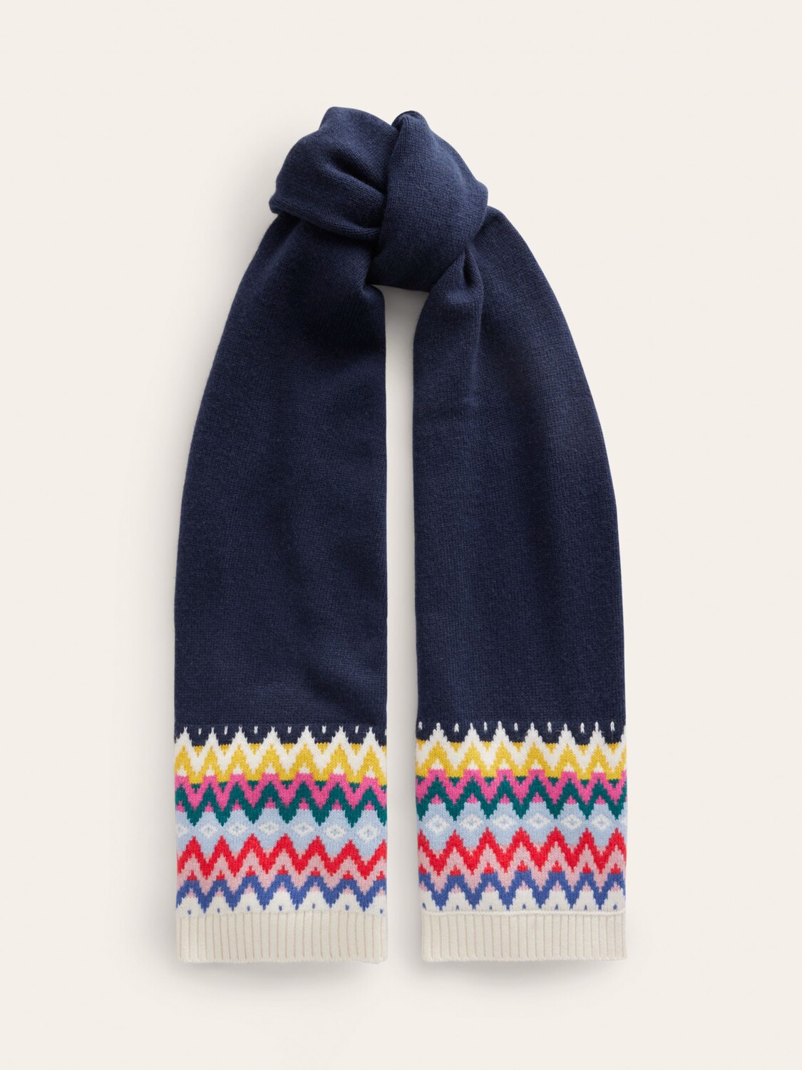 

Шарф Fair Isle из смесовой шерсти Boden, темно-синий/мульти
