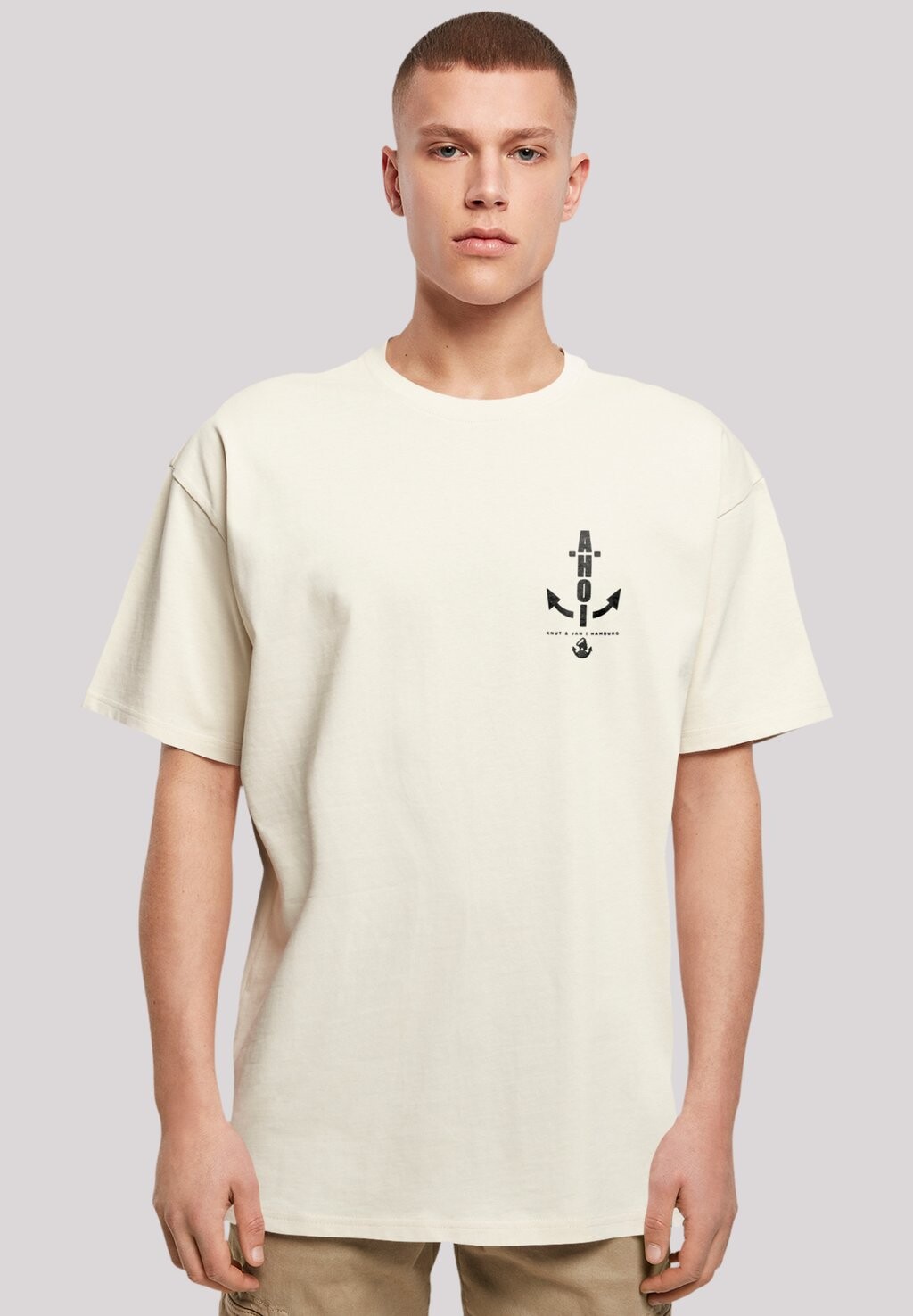 

Футболка с принтом AHOI ANKER KNUT & JAN HAMBURG F4NT4STIC, цвет sand
