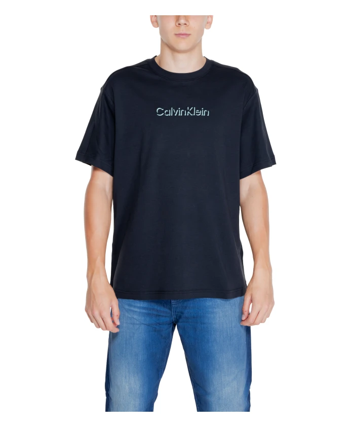 

Хлопковая футболка с круглым вырезом Calvin Klein, синий